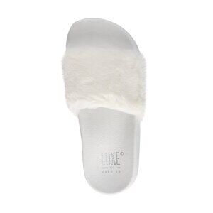 Luxe Fashion Classic Faux Sheepskin Women Slides | 1-Piece | Off white